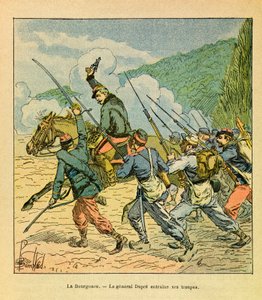 El ejército oriental de Eugene Sergeant, conocido como Grenest, ilustrado por Louis Bombled: el general Dupre al frente de sus hombres en la batalla de La Bourgonce en octubre de 1870 de Louis Charles Bombled