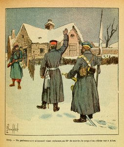 El ejército del Este: Enero de 1871-Arcey, un parlamentario alemán viene a reclamar al 60.º de marcha, el cuerpo de un oficial muerto en Aibre de Louis Charles Bombled