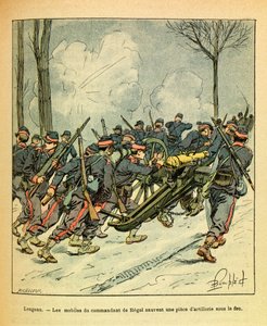 El Ejército del Este de Eugene Sergeant, conocido como Grenest, ilustrado por Louis Bombled (1862-1927) (Guerra Franco-Prusiana; campaña de 1870-1871): Diciembre de 1870, durante la Batalla de Longeau, los motivos del comandante de Regel rescataron un cañó de Louis Charles Bombled
