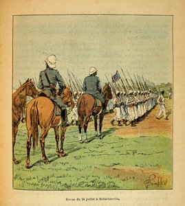 Anecdotario de la Guerra en Madagascar: Revista de las tropas el 14 de julio de Louis Charles Bombled