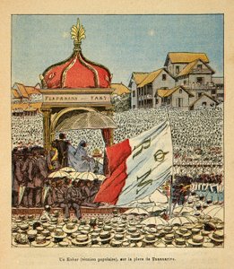 Anecdotario de la Guerra en Madagascar: Un Kabar (reunión popular) en la Plaza Tananarive en el siglo XIX en presencia del Qu de Louis Charles Bombled