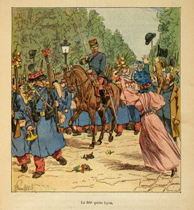 La guerra en Madagascar: El 200º regimiento parte de Lyon hacia Madagascar en 1895 de Louis Charles Bombled
