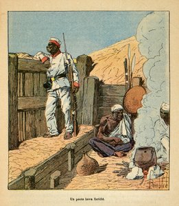 La Guerra en Madagascar - Historia anecdótica de las expediciones francesas de 1885-1895 por Henri Galli, ilustrado por Louis Bombled: Un puesto Hova fortificado de Louis Charles Bombled