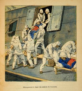 La Guerra en Madagascar-Historia Anecdótica de las Expediciones Francesas de 1885-1895: Desembarco en Argel en 1895 de las tropas enfermas del barco hospital el Shamrock de Louis Charles Bombled