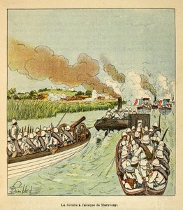 La guerra en Madagascar: La Infantería de Marina atacó la ciudad de Marovoay en 1895 de Louis Charles Bombled