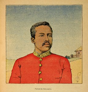 La Guerra en Madagascar-Historia Anecdótica de las Expediciones Francesas de 1885-1895 por Henri Galli dit Galllichet (1854-1922), ilustrado por Louis Bombled (1862-1927): Retrato del Príncipe Ramahatra, Colección Privada de Louis Charles Bombled