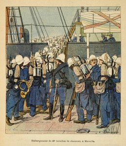 Anecdotario de la Guerra en Madagascar: Embarque del 40º batallón de cazadores en Marsella para Madagascar en 1895 de Louis Charles Bombled