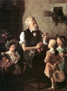 La clínica de muñecas (óleo sobre lienzo) de Louis Charles Moeller
