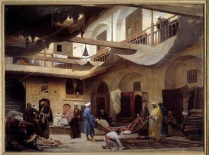 El bazar de alfombras en el Khan-Khabil en El Cairo en 1866 de Louis Claude Mouchot