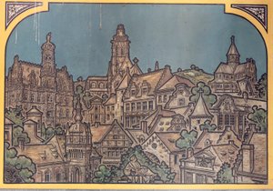 Edificio de la estación de ferrocarril (Sint-Pietersstation). Interior. 1912. Vestíbulo. de Louis Cloquet