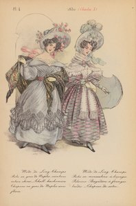 Moda francesa: 1830, Carlos X (litografía en color) de Louis Colas