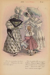 Moda francesa: 1833, Louis-Philippe (litografía en color) de Louis Colas