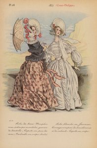 Moda francesa: 1837, Louis-Philippe (litografía en color) de Louis Colas