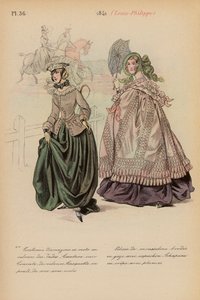Moda francesa: 1841, Louis-Philippe (litografía en color) de Louis Colas