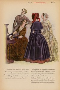 Moda francesa: 1843, Louis-Philippe (litografía en color) de Louis Colas