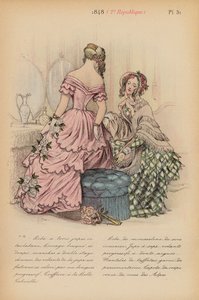 La moda francesa: 1848, 2e Republique (litografía en color)
