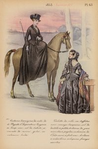 Moda francesa: 1853, Napoleón III (litografía en color) de Louis Colas