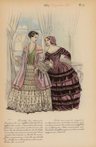 Moda francesa: 1857, Napoleón III (litografía en color) de Louis Colas