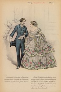 Moda francesa: 1859, Napoleón III (litografía en color)