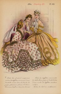 Moda francesa: 1862, Napoleón III (litografía en color)
