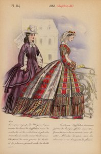 Moda francesa: 1863, Napoleón III (litografía en color) de Louis Colas