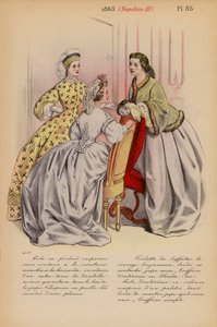 Moda francesa: 1863, Napoleón III (litografía en color) de Louis Colas
