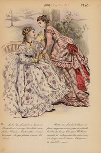 Moda francesa: 1868, Napoleón III (litografía en color) de Louis Colas