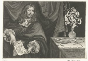 Impresión del título con el retrato de Louis Roupert Adornos para orfebres (título de la serie) de Louis Cossin