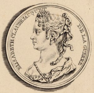 Retrato de la compositora Elisabeth Claude Jacquet de La Guerre 1665-1729 de Louis Crepy