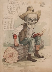 Tallando un trozo de madera, ilustración para el Calendario Antikamnia de Louis Crucius or Crusuius