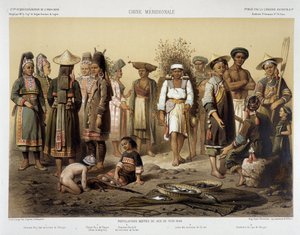 Grupos étnicos alrededor de 1870 en “Viaje de exploración en Indochina 1866-1868” por Francis Garnier, París de Louis Delaporte