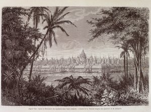 Vista de Angkor Thom alrededor de 1870 - en “Viaje a Camboya” por Louis Delaporte, París de Louis Delaporte