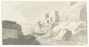Visión de Polignano
Vista de la ciudad Polignano (título en el objeto)
Viaje a Italia, Sicilia y Malta - 1778 (título de la serie) de Louis Ducros