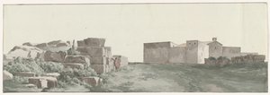 Perfil de las empresas y de los edificios de la antigua ciudad de Manduria
Perfil de los muros interiores y exteriores de la antigua Manduria (título en el objeto)
Voyage en Italie, en Sicile et à Malte - 1778 (título de la serie) de Louis Ducros