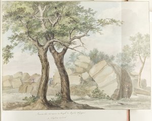 Ruïne van Zeus Olympus tempel in oude Agrigento
Primera vista de las ruinas del templo de Júpiter Olímpico (título en el objeto)
Viaje a Italia, Sicilia y Malta - 1778 (título de la serie) de Louis Ducros