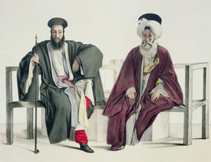 Un sacerdote griego y un turco, grabado por los hermanos Thierry, 1825 de Louis Dupré