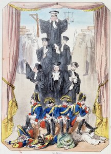 Les litideurs malgre eux - Litografía, extraída del Theatre des marionnettes du jardin des Tuileries, texto y dibujo de Louis Edmond Duranty (1833-1880), París de Louis Edmond Duranty