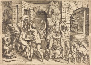 La Fragua de Vulcano de Louis Elle I after Francesco Primaticcio
