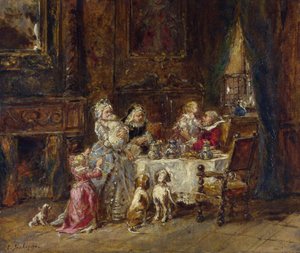 El cumpleaños del abuelo de Louis Eugene Gabriel Isabey