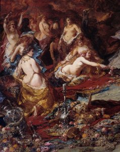 La tentación de San Antonio El ermitaño San Antonio el Grande (251-356) es sometido a las tentaciones del Diablo en el desierto (detalle) de Louis Eugene Gabriel Isabey