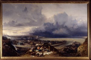 Vista del puerto de Dieppe en Normandía