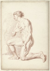 Hombre desnudo, arrodillado, mirando a la izquierda de Louis Fabritius Dubourg
