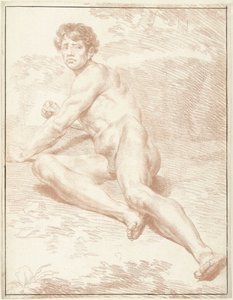 Hombre desnudo, acostado, de pie