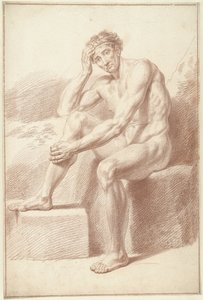 Hombre desnudo, sentado con las rodillas levantadas de Louis Fabritius Dubourg