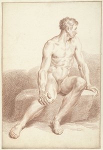 Desnudo masculino, sentado, mirando a la derecha de Louis Fabritius Dubourg