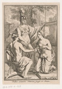 Minerva reúne a Mercurio y la personificación de la naturaleza de Louis Fabritius Dubourg