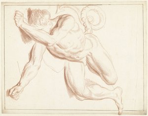 Estudio de un hombre desnudo, tumbado de lado