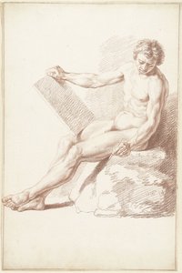 Sentado académicamente, como dibujante de Louis Fabritius Dubourg