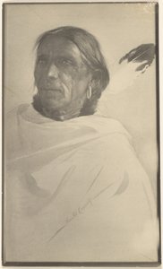 [Fotografía de la pintura de un nativo americano (firmada Gerald Cassidy)] de Louis Fleckenstein