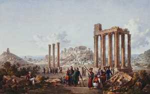 Una Vista de la Acrópolis, Atenas, desde el Templo de Zeus en Olimpia, c.1786-87